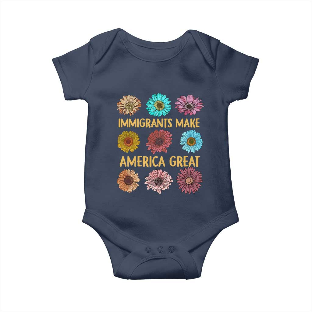 Immigrants Make America Great Baby Onesie Political Progressive Pro Immigration Wildflower Gift - African Pride