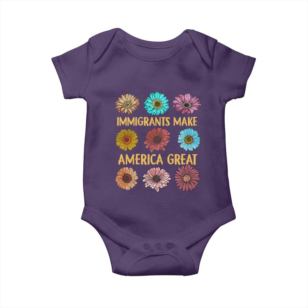 Immigrants Make America Great Baby Onesie Political Progressive Pro Immigration Wildflower Gift - African Pride