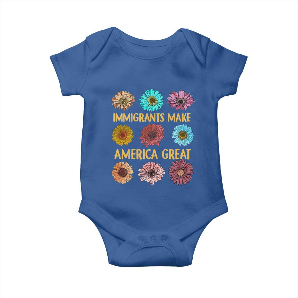 Immigrants Make America Great Baby Onesie Political Progressive Pro Immigration Wildflower Gift - African Pride