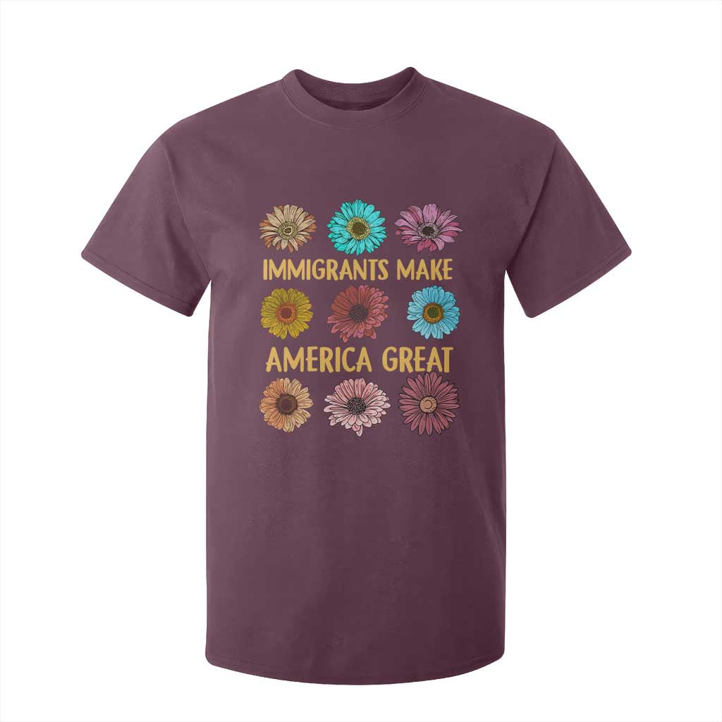 Immigrants Make America Great T Shirt For Kid Political Progressive Pro Immigration Wildflower Gift - African Pride