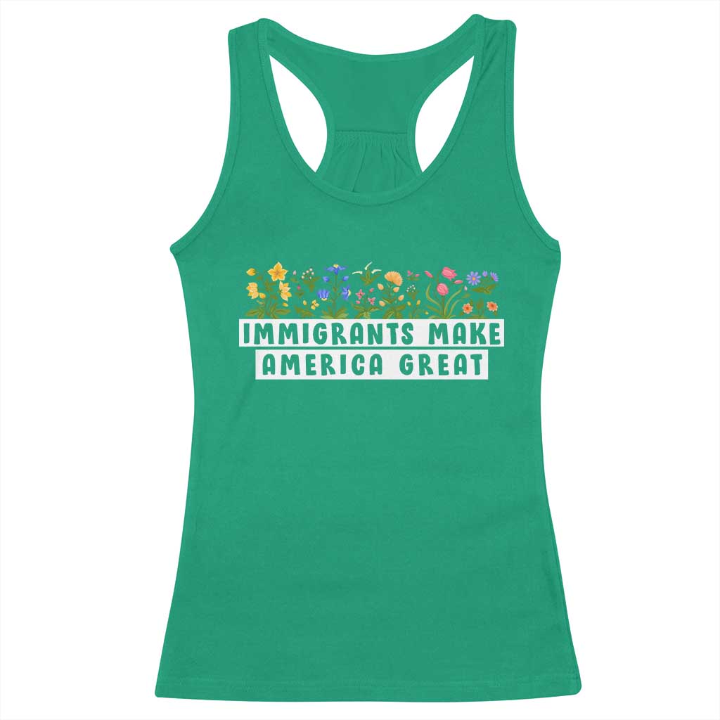 Immigrants Make America Great Racerback Tank Top Pro Immigration - African Pride