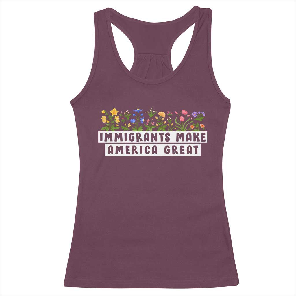 Immigrants Make America Great Racerback Tank Top Pro Immigration - African Pride