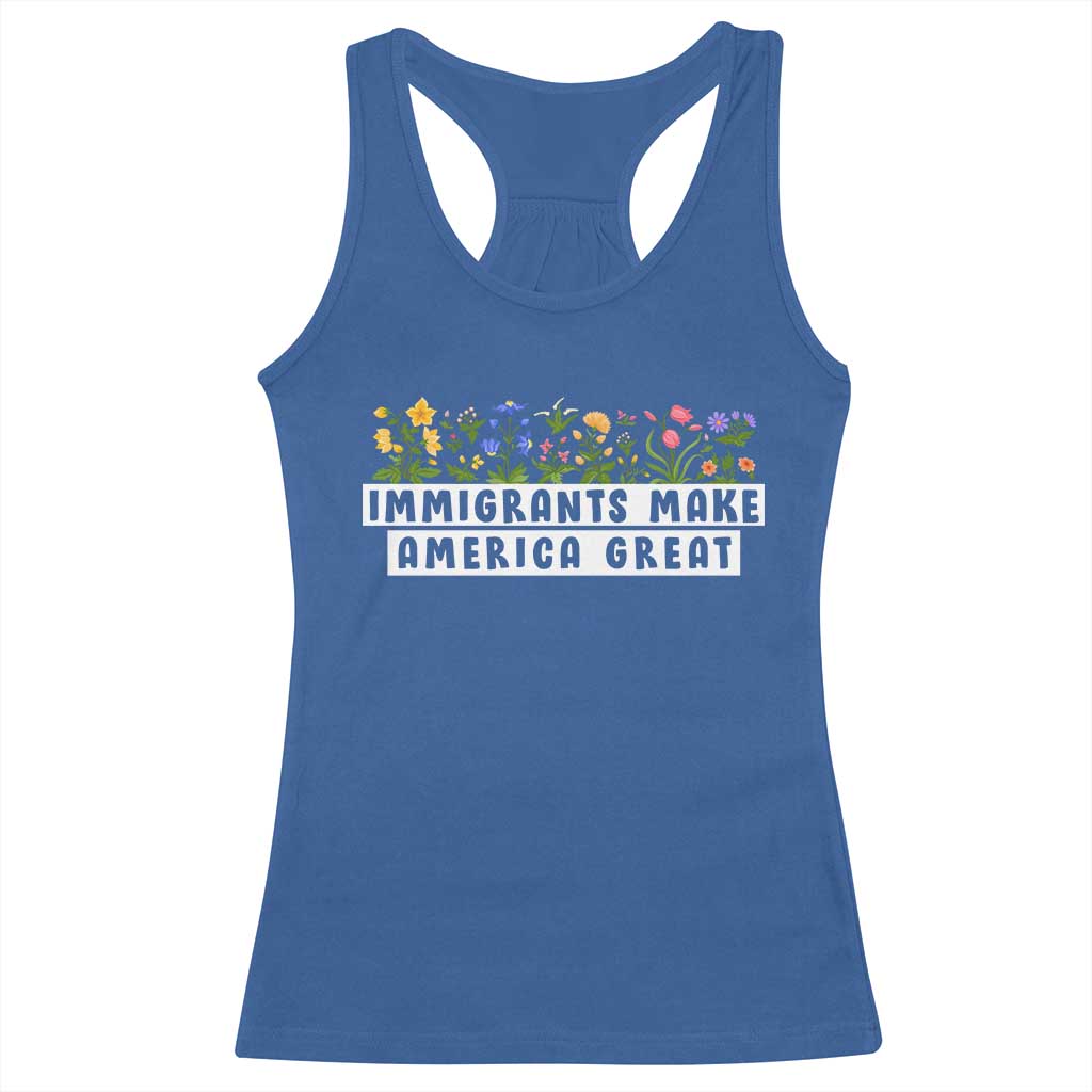 Immigrants Make America Great Racerback Tank Top Pro Immigration - African Pride