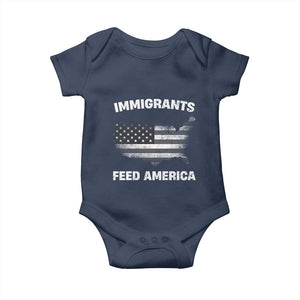 Immigrants Feed America Baby Onesie Grunge US Flag - African Pride