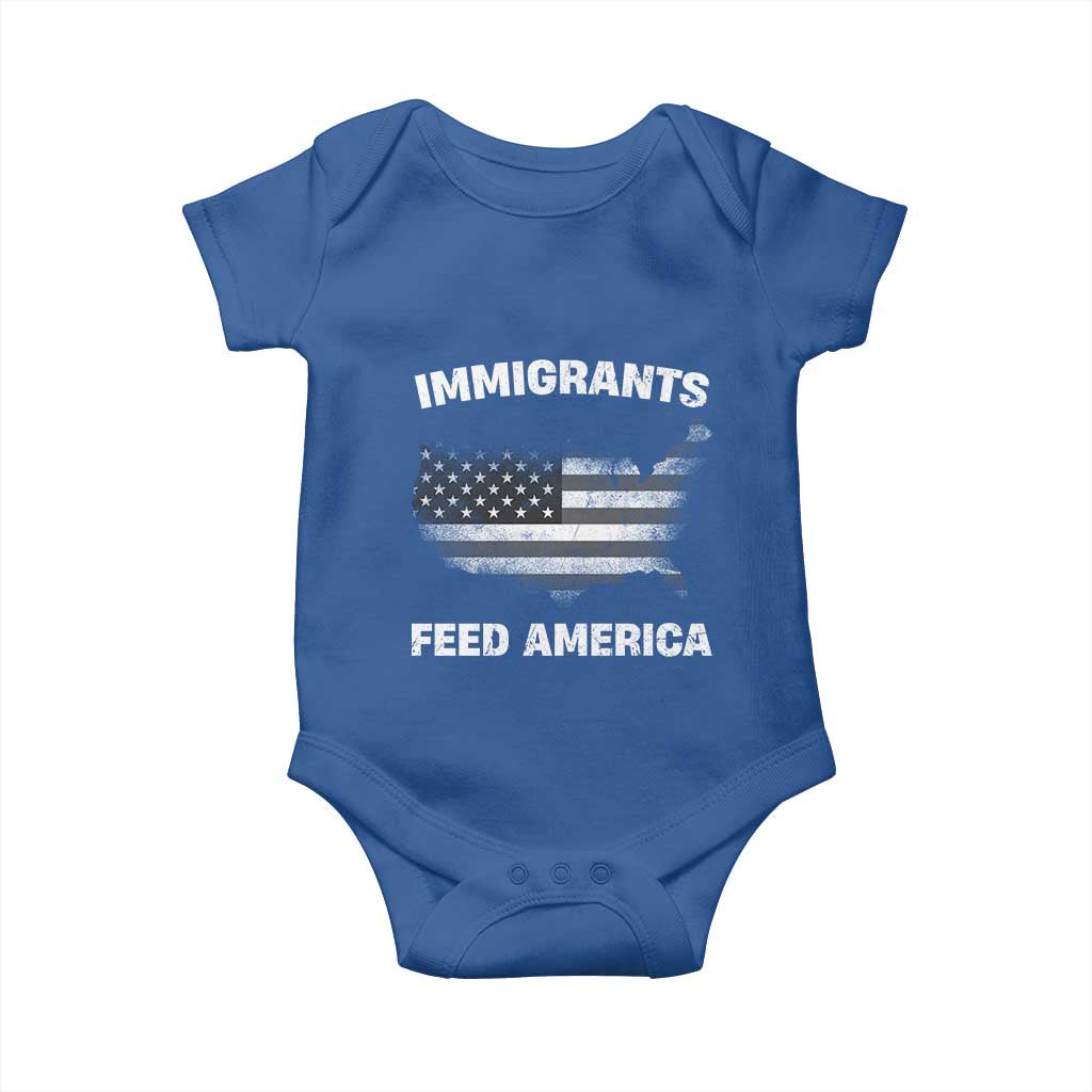 Immigrants Feed America Baby Onesie Grunge US Flag - African Pride