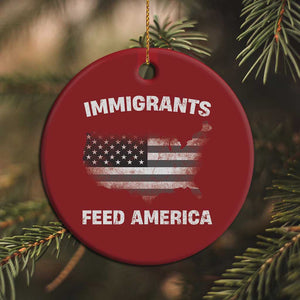 Immigrants Feed America Christmas Ornament Grunge US Flag - African Pride