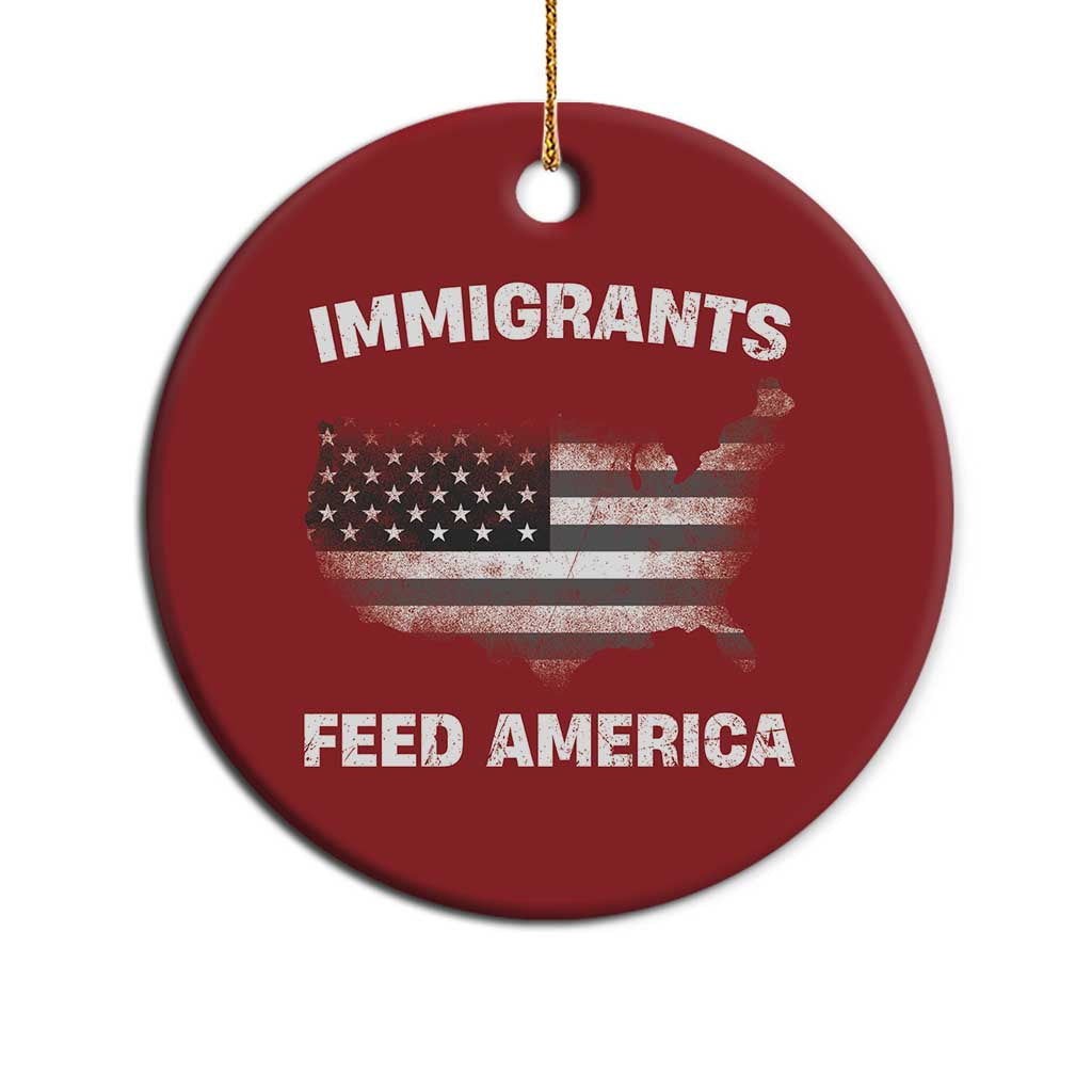 Immigrants Feed America Christmas Ornament Grunge US Flag - African Pride