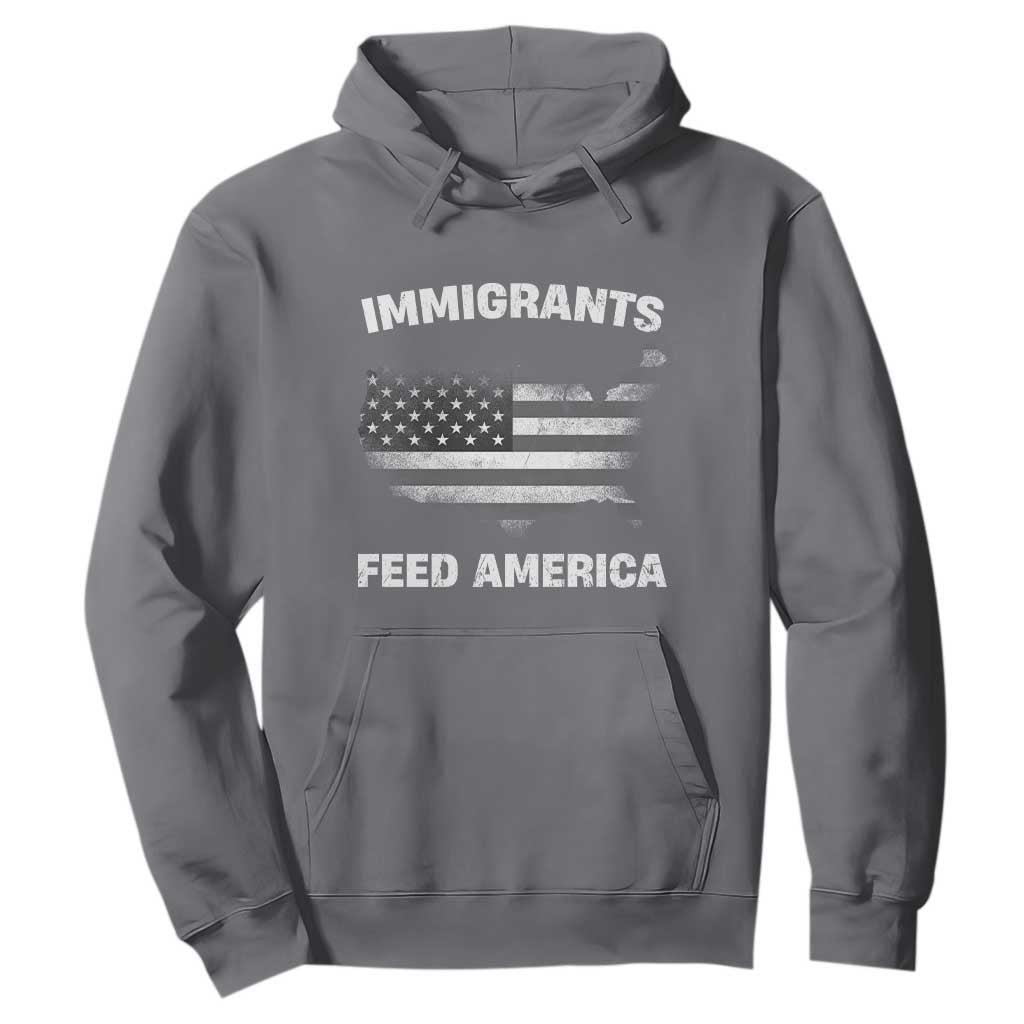 Immigrants Feed America Hoodie Grunge US Flag - African Pride