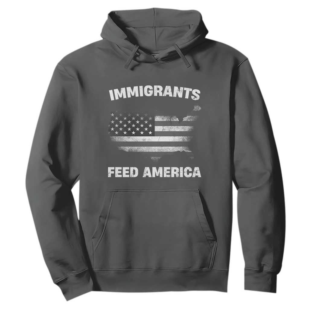 Immigrants Feed America Hoodie Grunge US Flag - African Pride