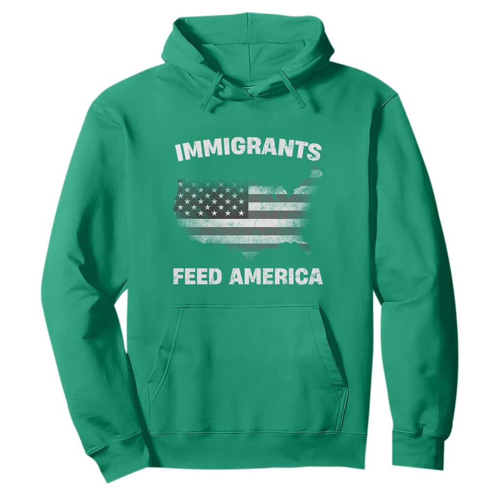 Immigrants Feed America Hoodie Grunge US Flag - African Pride