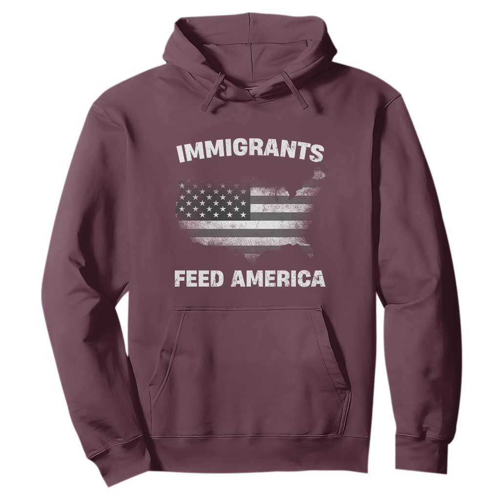 Immigrants Feed America Hoodie Grunge US Flag - African Pride