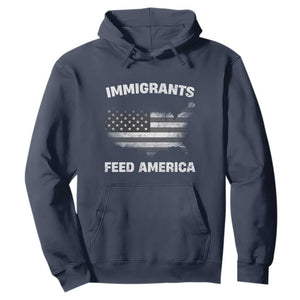 Immigrants Feed America Hoodie Grunge US Flag - African Pride