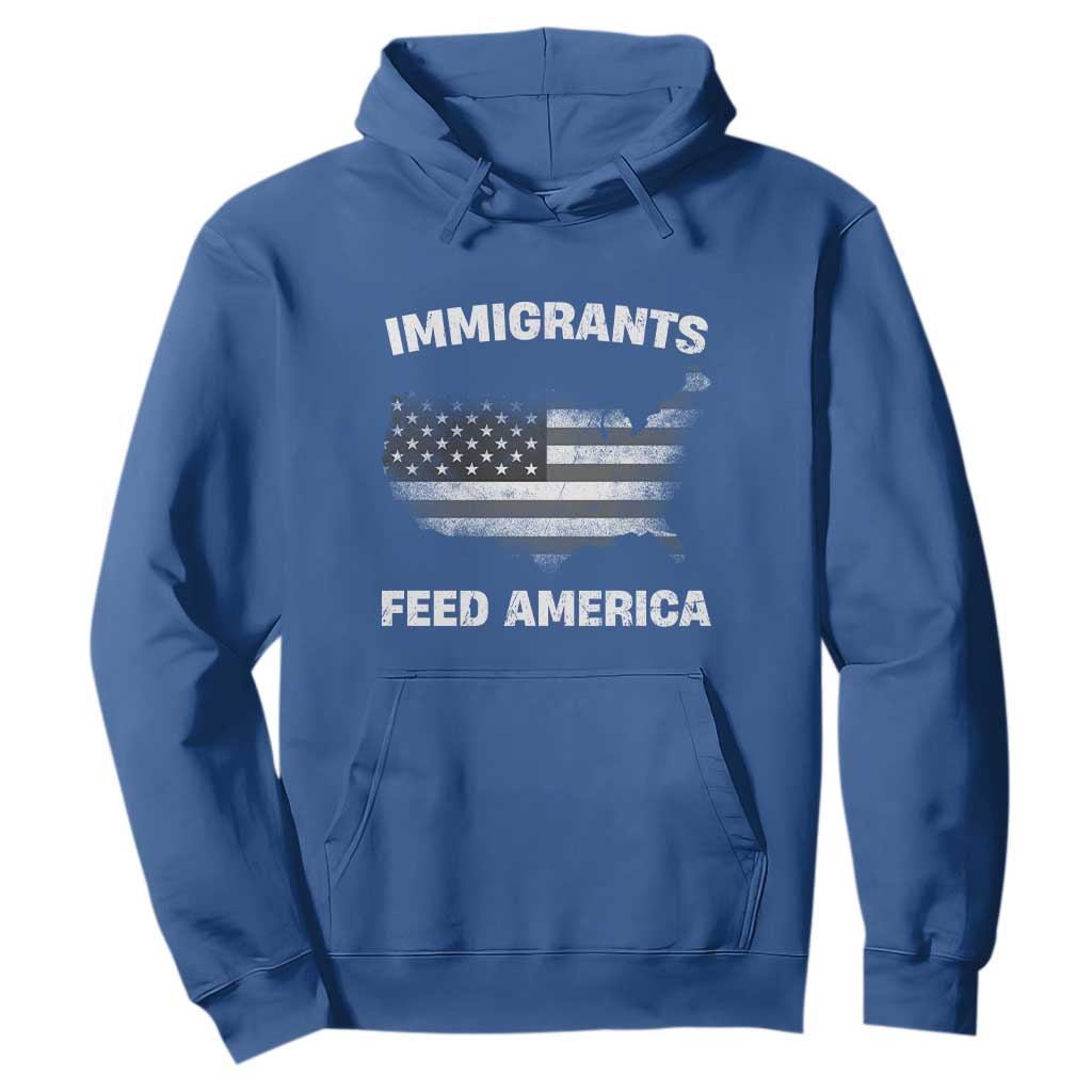 Immigrants Feed America Hoodie Grunge US Flag - African Pride