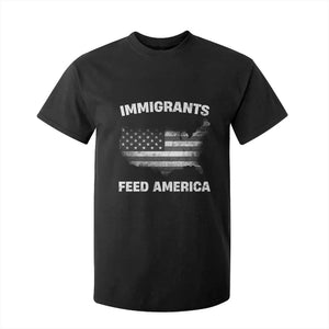 Immigrants Feed America T Shirt For Kid Grunge US Flag - African Pride