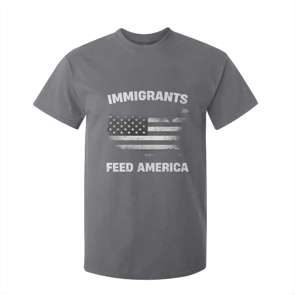 Immigrants Feed America T Shirt For Kid Grunge US Flag - African Pride