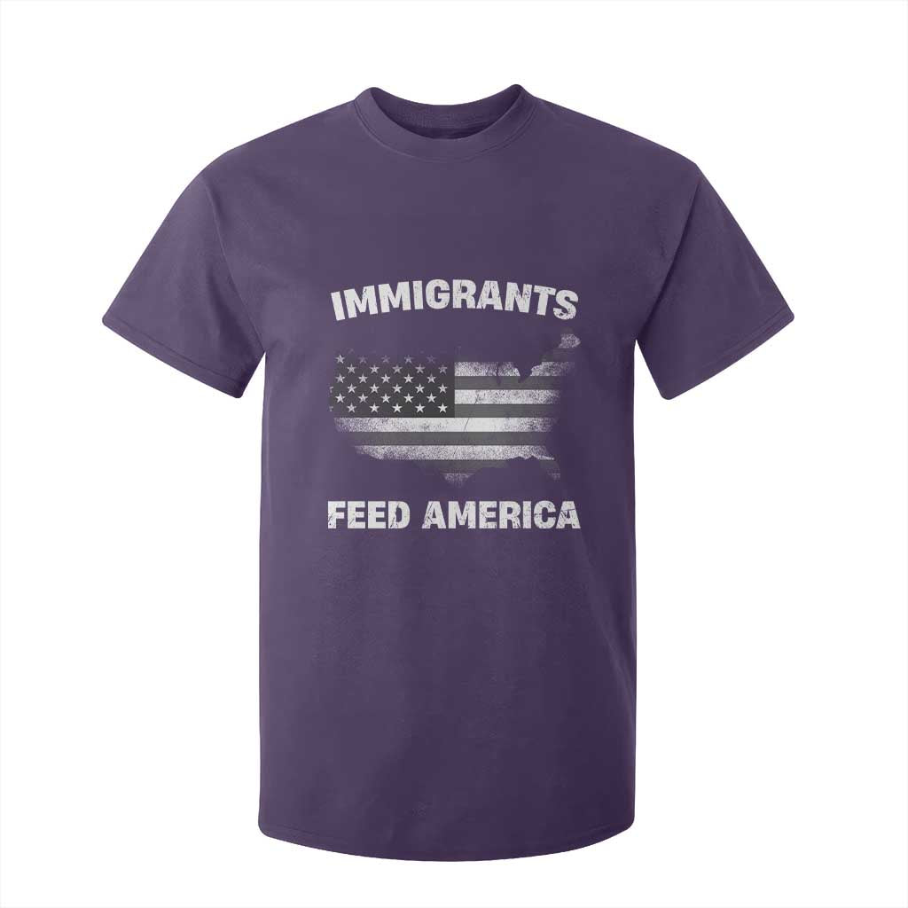 Immigrants Feed America T Shirt For Kid Grunge US Flag - African Pride