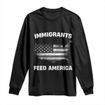 Immigrants Feed America Long Sleeve Shirt Grunge US Flag - African Pride