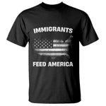 Immigrants Feed America T Shirt Grunge US Flag - African Pride