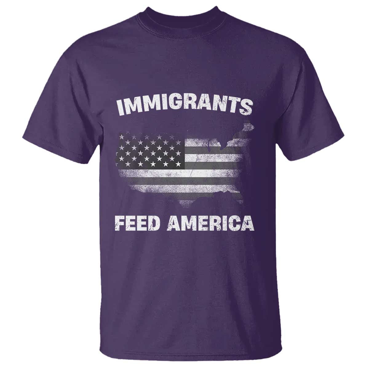 Immigrants Feed America T Shirt Grunge US Flag - African Pride
