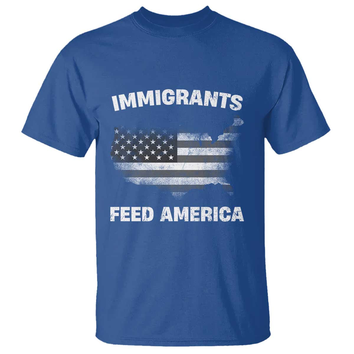 Immigrants Feed America T Shirt Grunge US Flag - African Pride