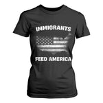 Immigrants Feed America T Shirt For Women Grunge US Flag - African Pride