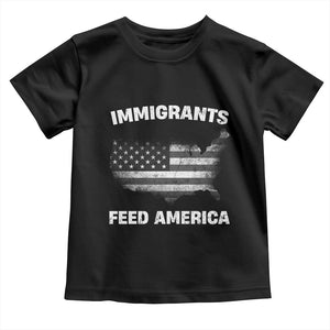 Immigrants Feed America Toddler T Shirt Grunge US Flag - African Pride