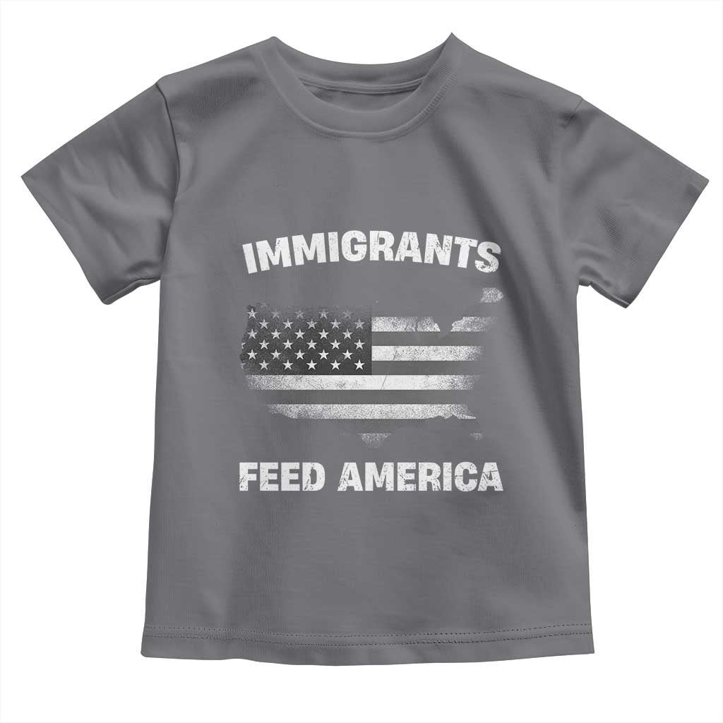 Immigrants Feed America Toddler T Shirt Grunge US Flag - African Pride