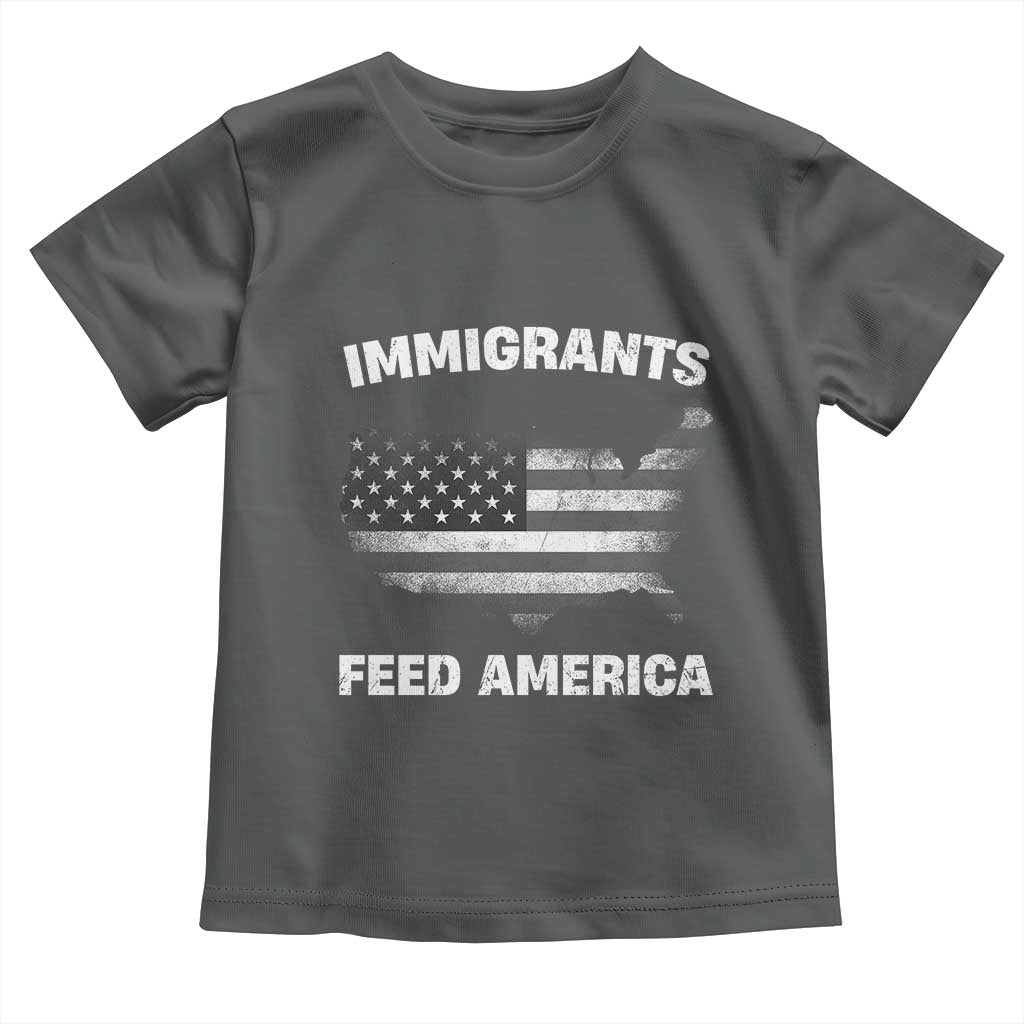 Immigrants Feed America Toddler T Shirt Grunge US Flag - African Pride