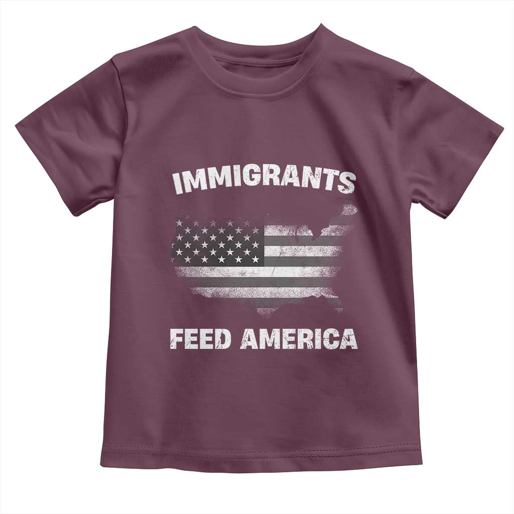 Immigrants Feed America Toddler T Shirt Grunge US Flag - African Pride