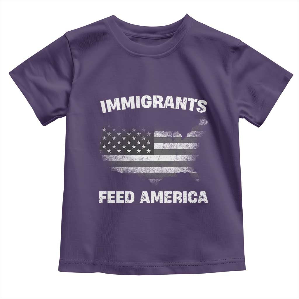 Immigrants Feed America Toddler T Shirt Grunge US Flag - African Pride