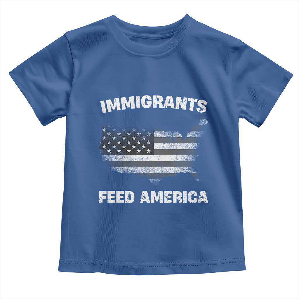 Immigrants Feed America Toddler T Shirt Grunge US Flag - African Pride