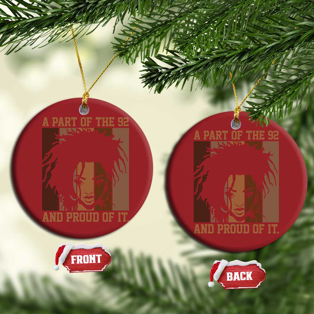 92 Percent Black Woman Power Christmas Ornament A Part Of The 92% And Proud Of It - African Pride
