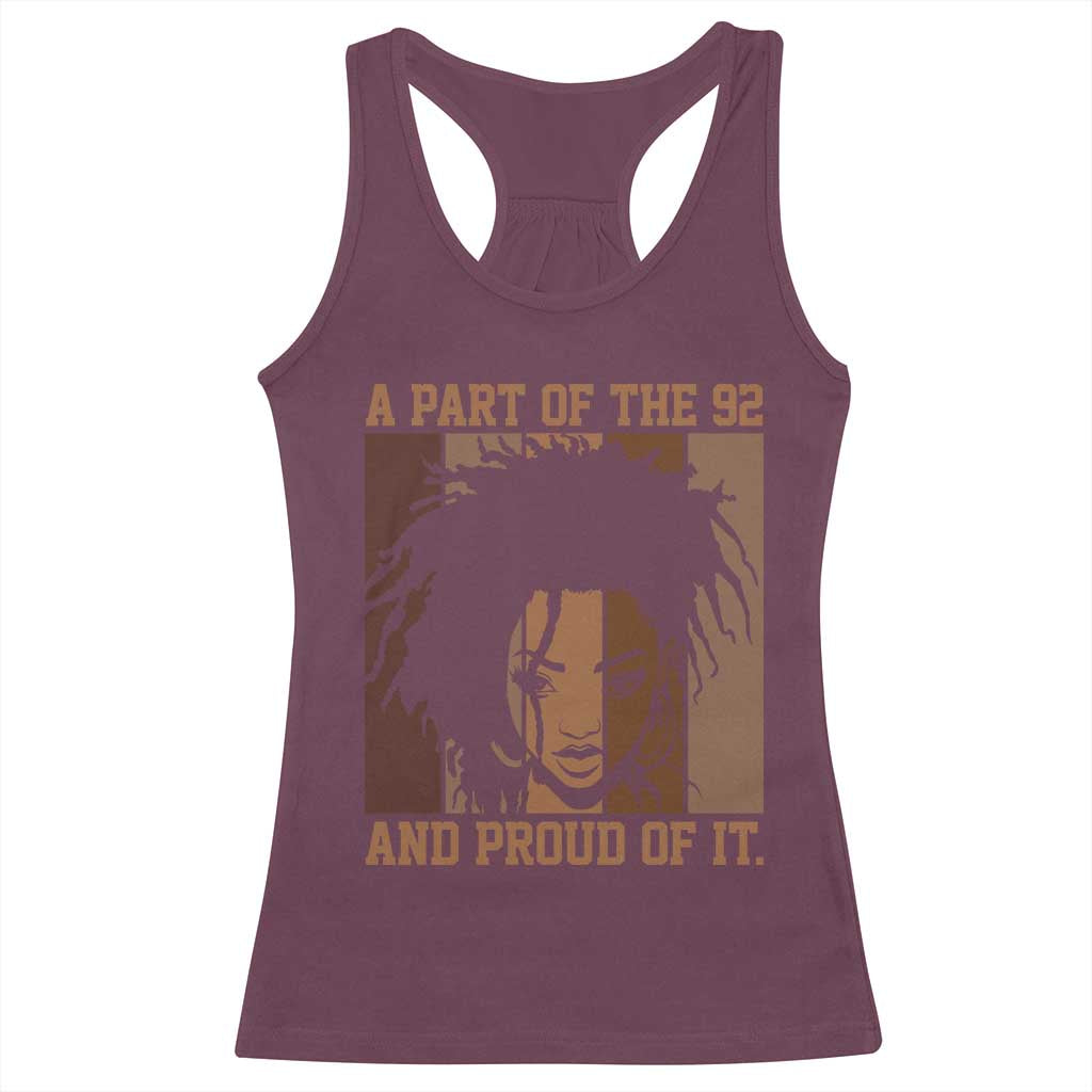 92 Percent Black Woman Power Racerback Tank Top A Part Of The 92% And Proud Of It - African Pride