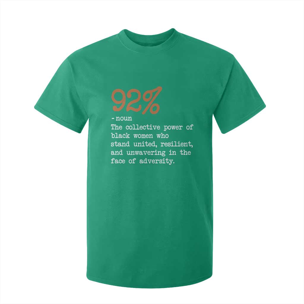 92 Percent Black Woman Power T Shirt For Kid The 92% African American Melanin Girls - African Pride