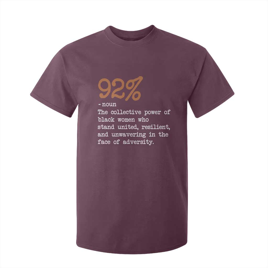 92 Percent Black Woman Power T Shirt For Kid The 92% African American Melanin Girls - African Pride
