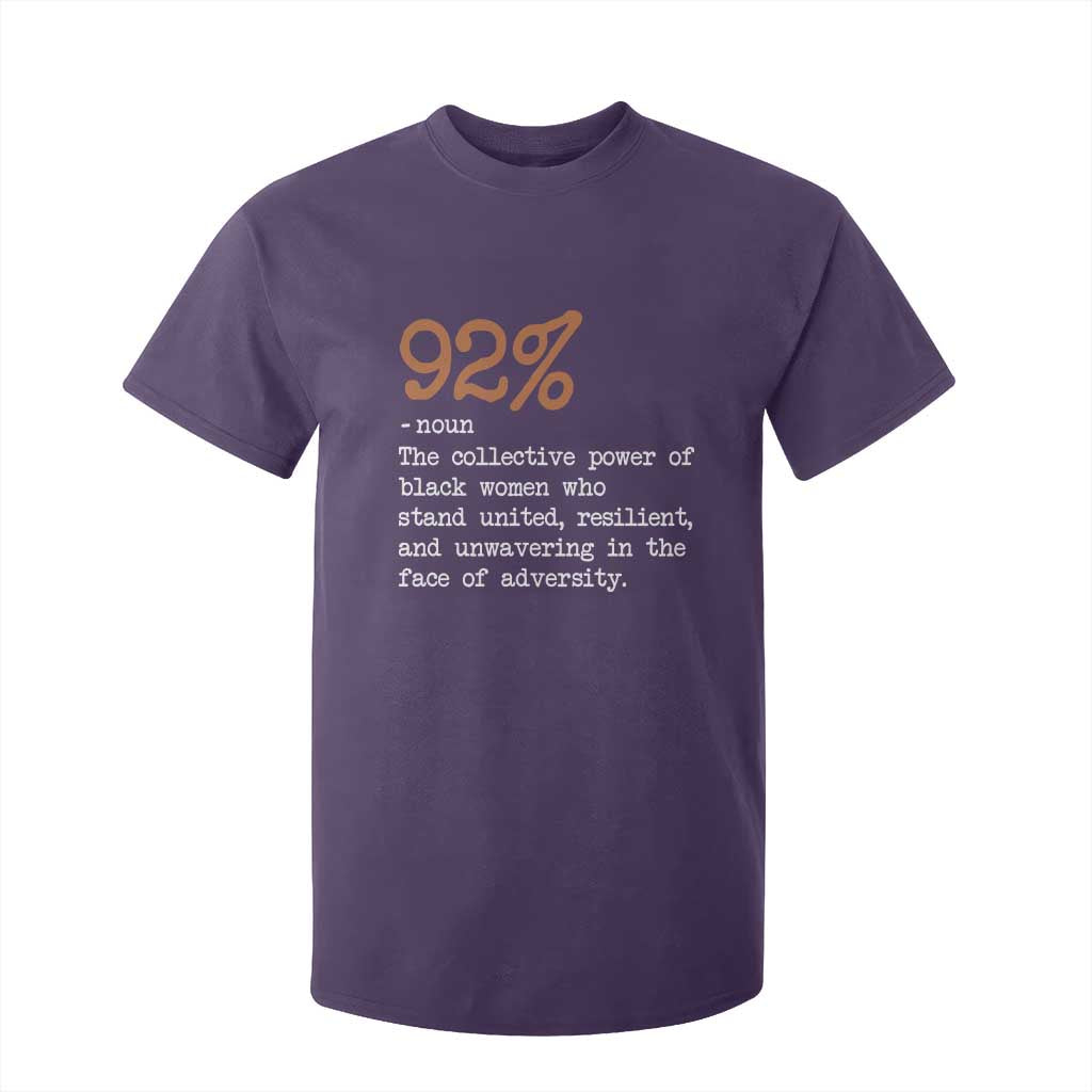 92 Percent Black Woman Power T Shirt For Kid The 92% African American Melanin Girls - African Pride