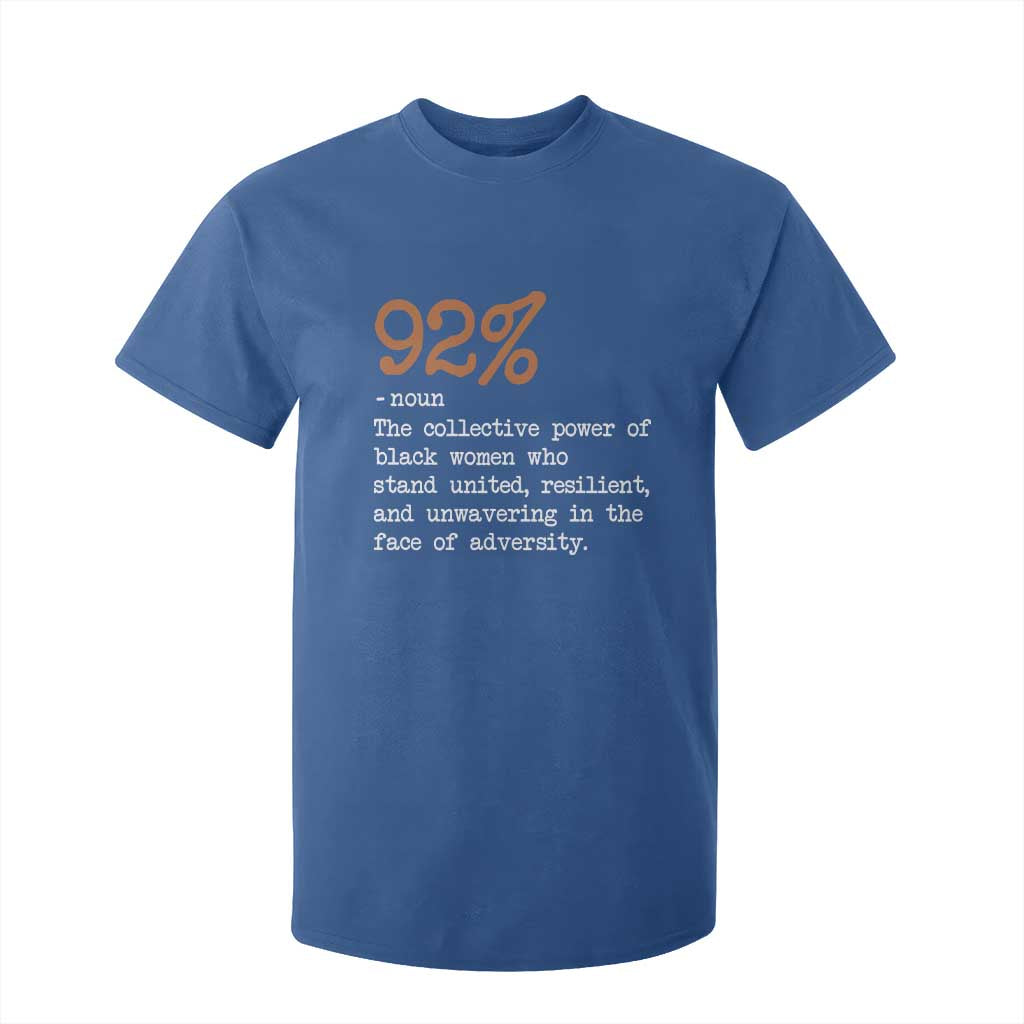 92 Percent Black Woman Power T Shirt For Kid The 92% African American Melanin Girls - African Pride