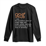 92 Percent Black Woman Power Long Sleeve Shirt The 92% African American Melanin Girls - African Pride