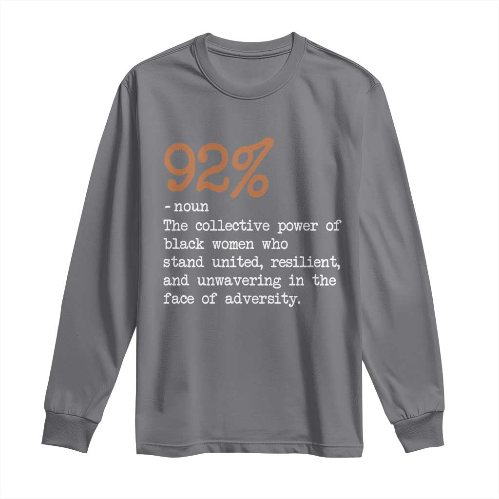 92 Percent Black Woman Power Long Sleeve Shirt The 92% African American Melanin Girls - African Pride
