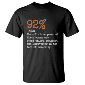 92 Percent Black Woman Power T Shirt The 92% African American Melanin Girls - African Pride