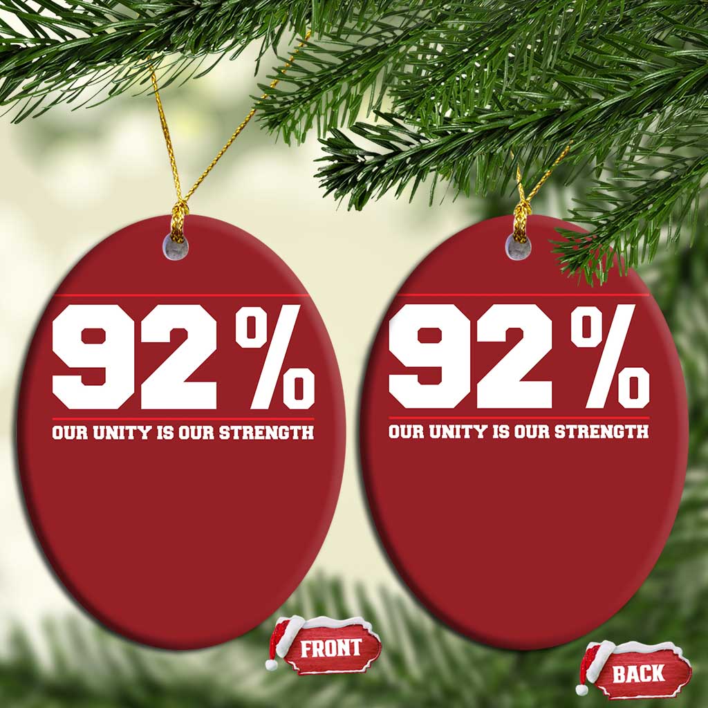 92 Percent Black Woman Power Christmas Ornament 92% Our Unity Is Our Strength - African Pride