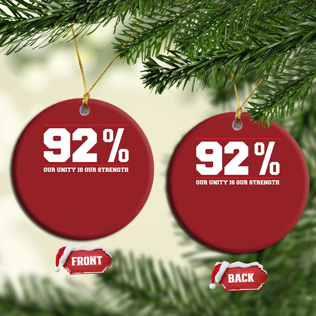 92 Percent Black Woman Power Christmas Ornament 92% Our Unity Is Our Strength - African Pride