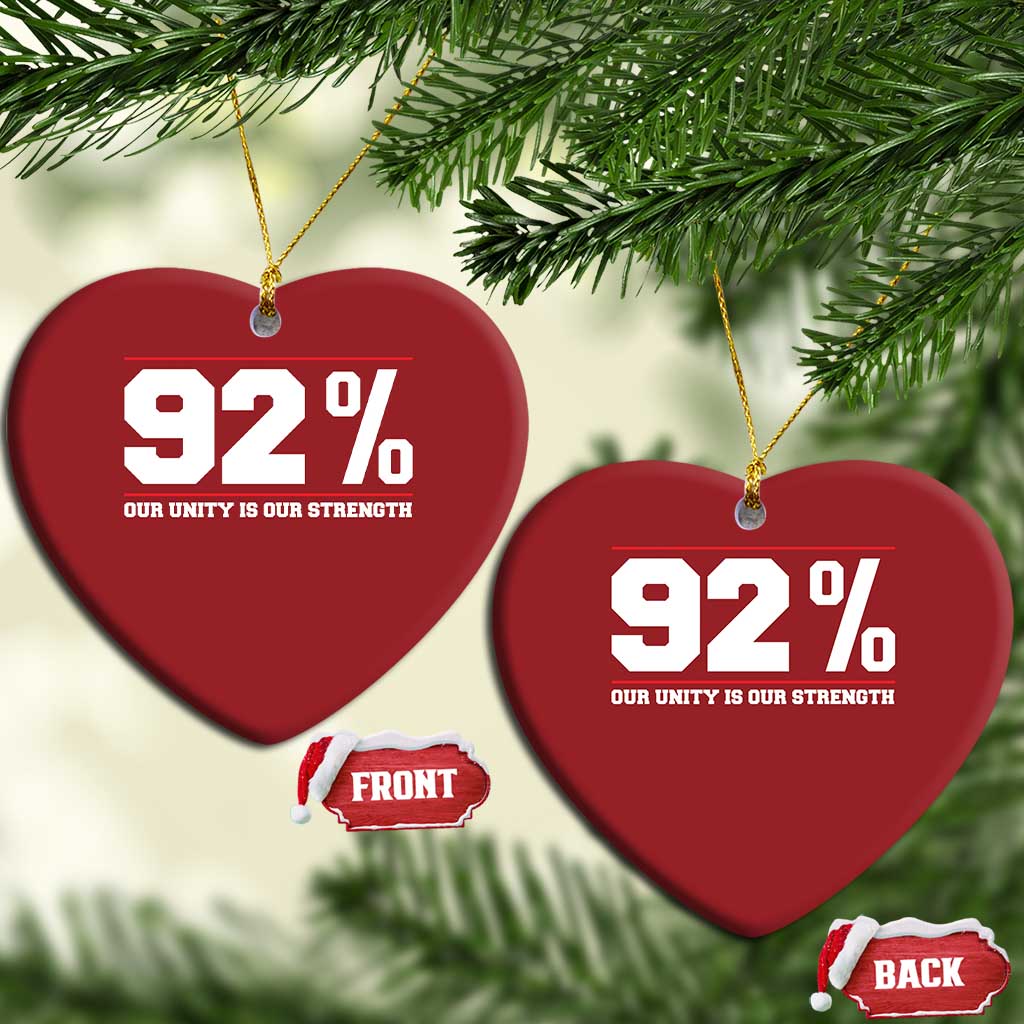 92 Percent Black Woman Power Christmas Ornament 92% Our Unity Is Our Strength - African Pride