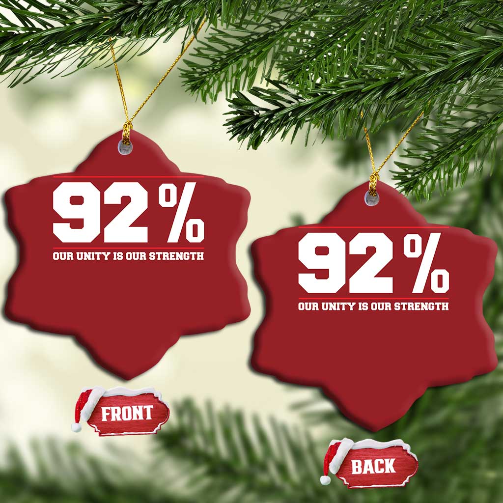 92 Percent Black Woman Power Christmas Ornament 92% Our Unity Is Our Strength - African Pride