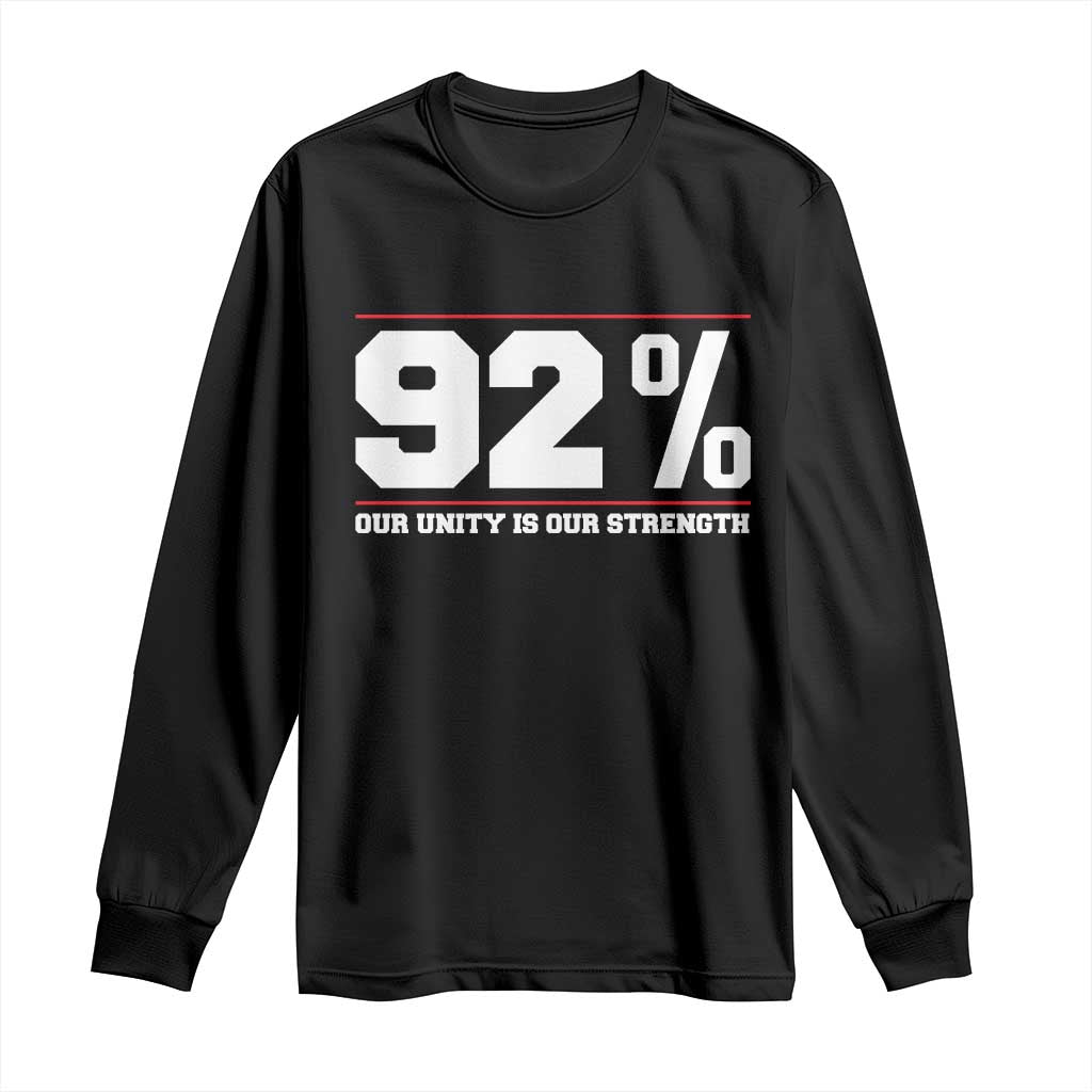 92 Percent Black Woman Power Long Sleeve Shirt 92% Our Unity Is Our Strength - African Pride