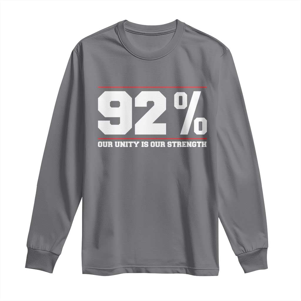92 Percent Black Woman Power Long Sleeve Shirt 92% Our Unity Is Our Strength - African Pride