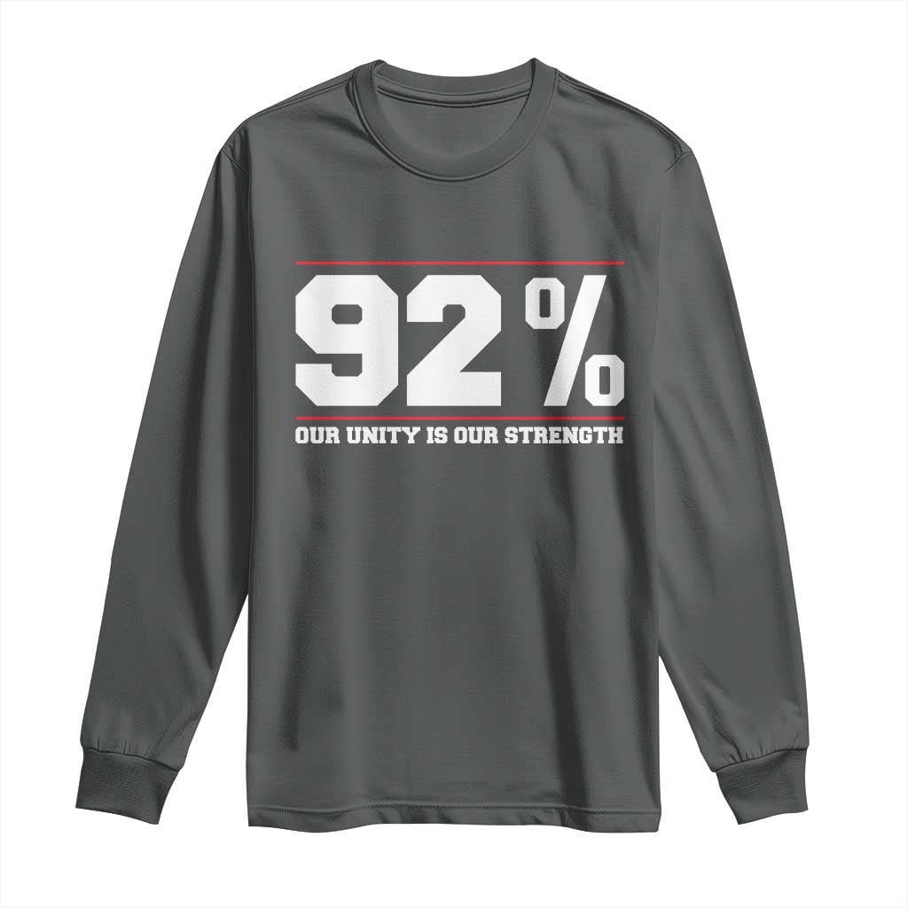 92 Percent Black Woman Power Long Sleeve Shirt 92% Our Unity Is Our Strength - African Pride