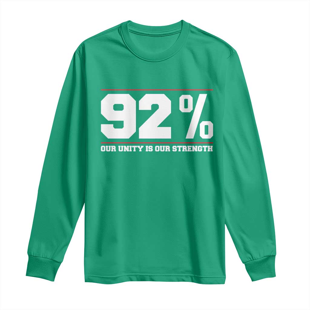 92 Percent Black Woman Power Long Sleeve Shirt 92% Our Unity Is Our Strength - African Pride