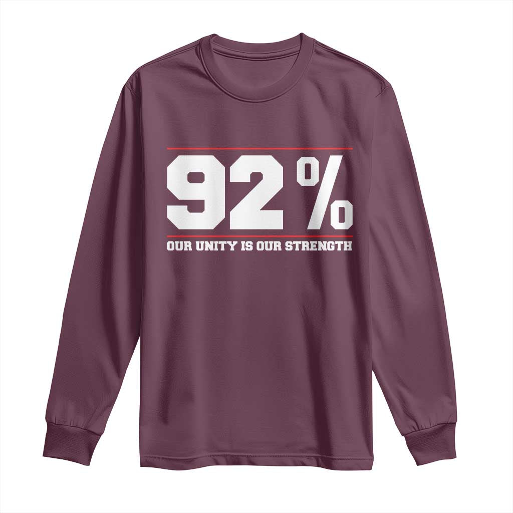 92 Percent Black Woman Power Long Sleeve Shirt 92% Our Unity Is Our Strength - African Pride