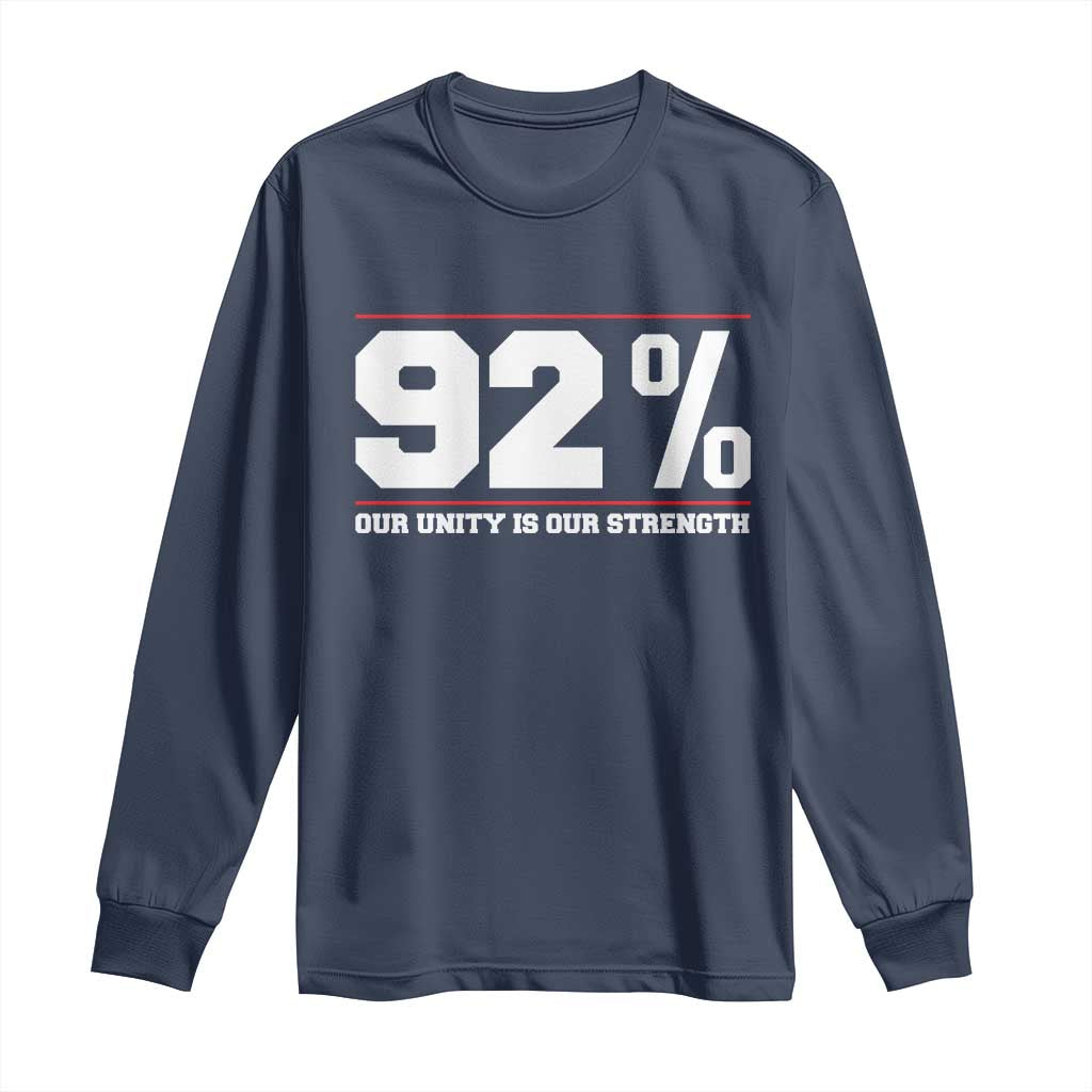 92 Percent Black Woman Power Long Sleeve Shirt 92% Our Unity Is Our Strength - African Pride